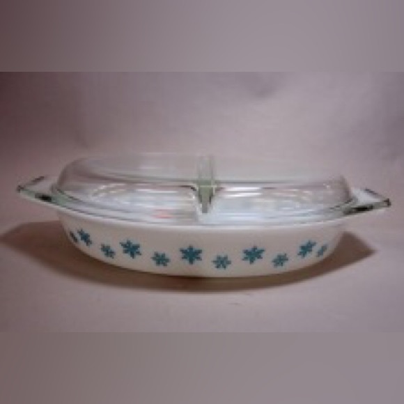 Vintage Pyrex Snowflake handmade pendant necklace upcycled glass - Picture 6 of 6